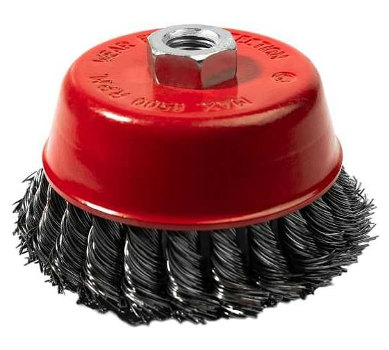 Изображение товара Кордщетка чашечная P.I.T. 100x0,5мм, стальная крученая проволока, резьба M14 APLS12-R100