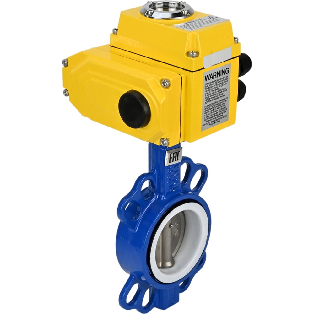 Изображение товара Затвор DN.ru WCB-316L-PTFE Ду100 Ру16 с электроприводом QT-015 24В