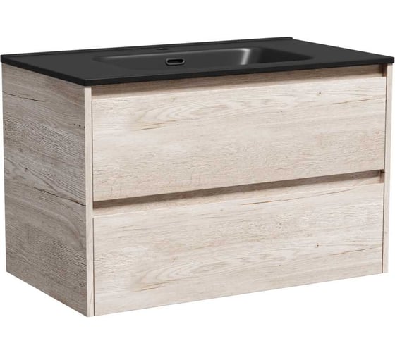 Изображение товара Подвесная тумба Sancos Libra 790x450x500, c двумя ящиками оснащенными доводчиками, дуб галифакс натуральный, арт. LB80EG
