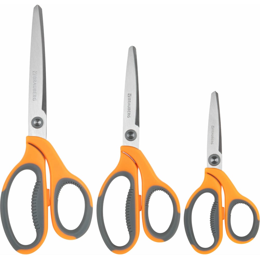 Изображение товара Набор ножниц BRAUBERG PROFESSIONAL 3 шт для универсальных задач Изображение товара Набор ножниц BRAUBERG PROFESSIONAL 3 шт для универсальных задач