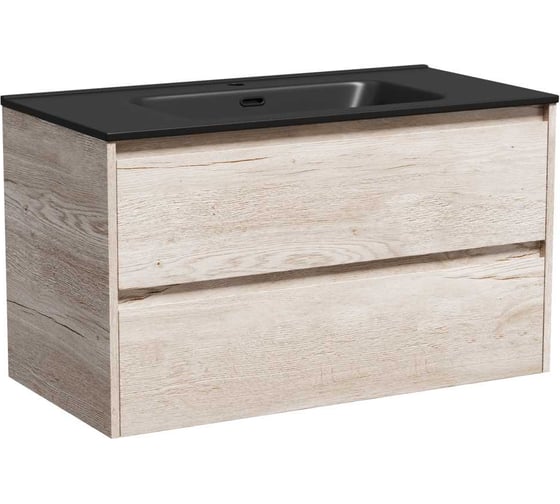 Изображение товара Подвесная тумба Sancos Libra 890x450x500, c двумя ящиками оснащенными доводчиками, дуб галифакс натуральный, арт. LB90EG