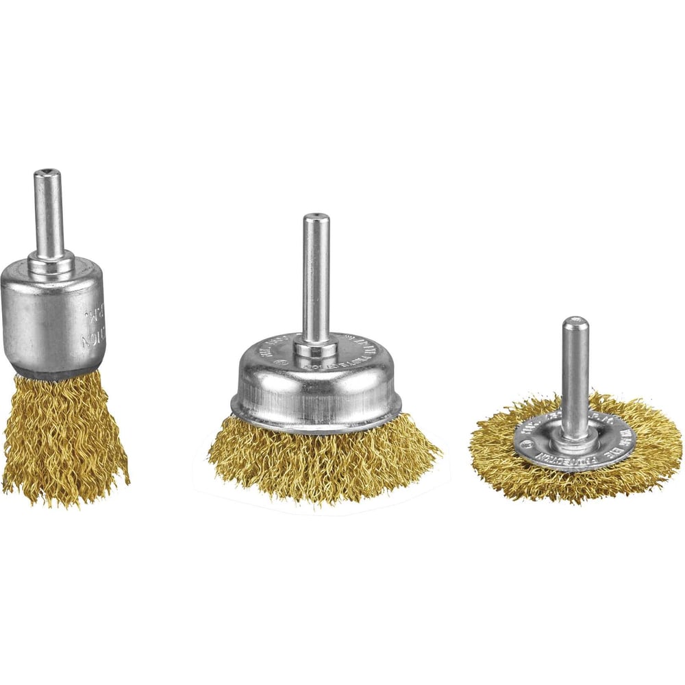 Изображение товара П.И.Т. АPLS10-0003 Набор кордщеток латунированная сталь 3 шт 6 мм хвостовик