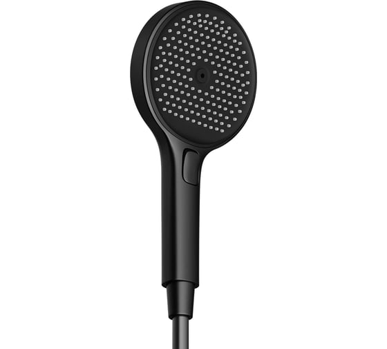 Изображение товара Душевая лейка Sancos Nok round, кнопочное управление, диаметр 130 мм, 3 режима, цвет черный матовый, арт. SC6001MB