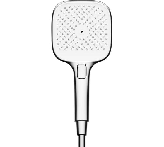 Изображение товара Душевая лейка Sancos Nok square, кнопочное управление, 125x125 мм, 3 режима, цвет хром/белый, арт. SC6002CH-W