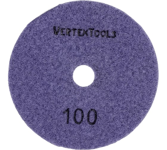 Изображение товара Круг алмазный гибкий шлифовальный для полировки мрамора (100х3х15 мм; Р100) vertextools 12500-0100