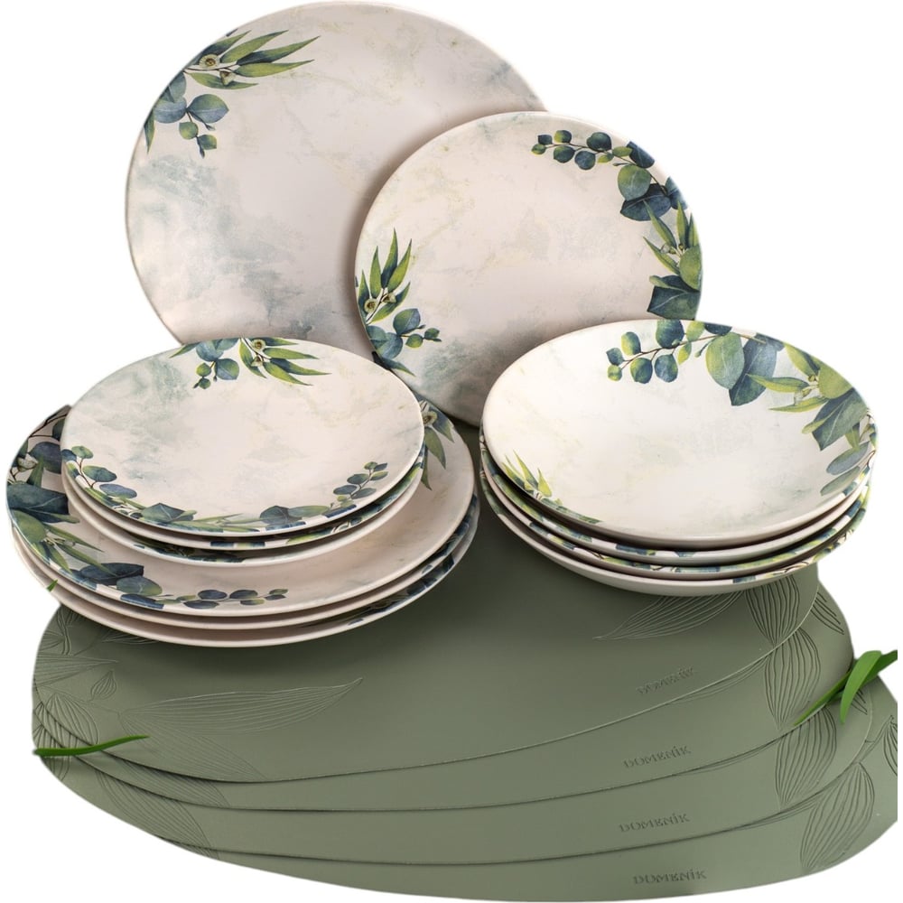Изображение товара Столовый набор FIORETTA NATURE на 4 персоны 16 предметов керамика Микроволновка