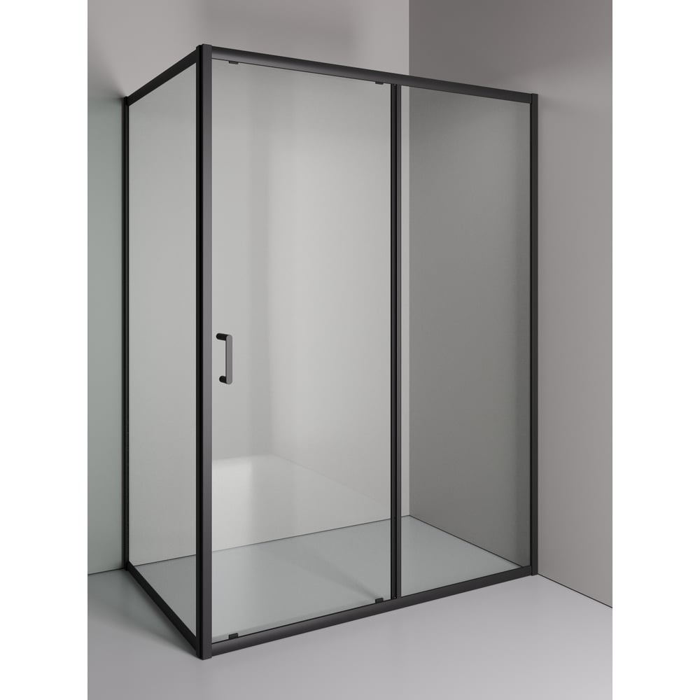 Изображение товара Душевой уголок ORANGE E23-14090TB без поддона матовый черный, раздвижные двери зимний профиль