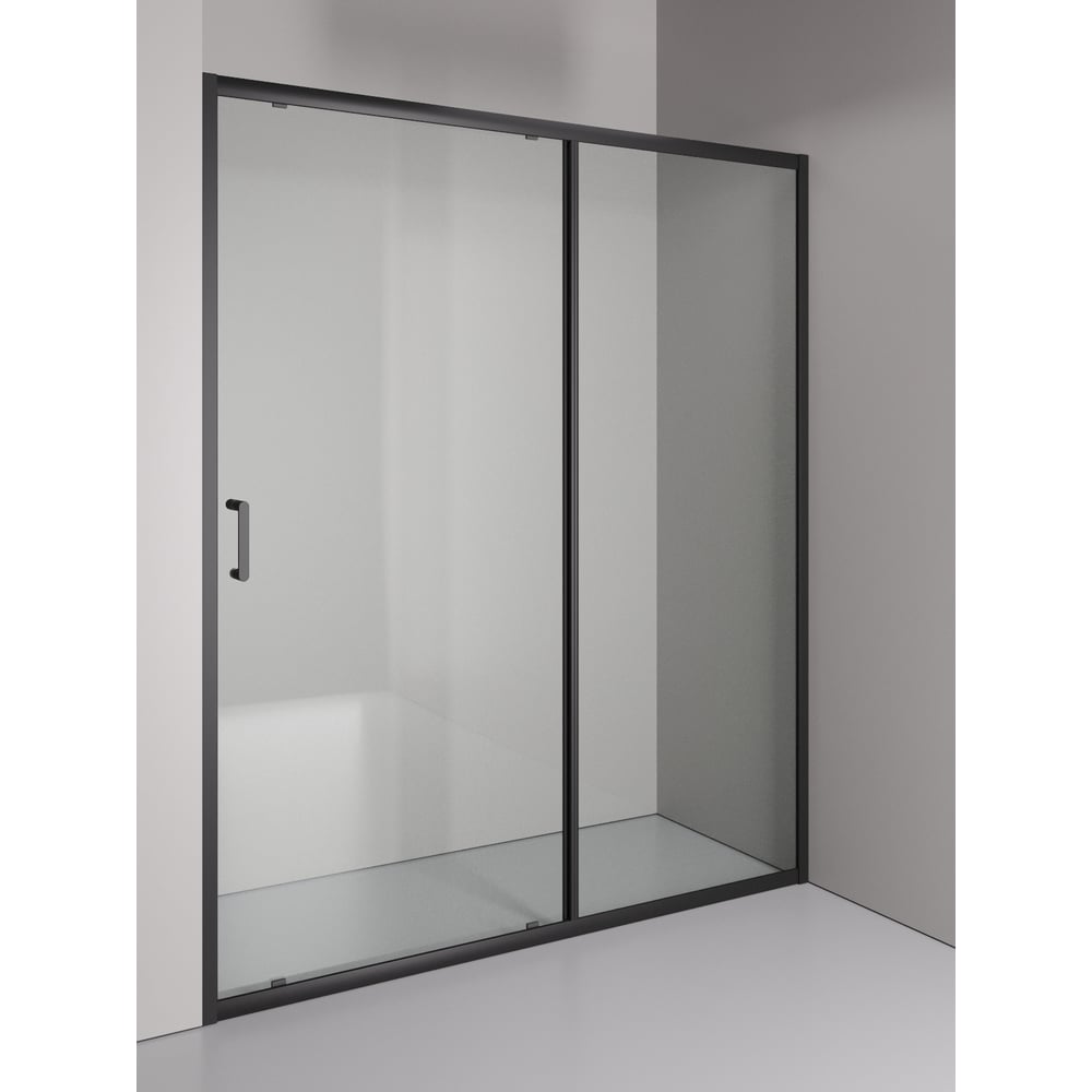 Изображение товара Душевое ограждение ORANGE E02-160TB с раздвижной дверкой в нишу матовый черный