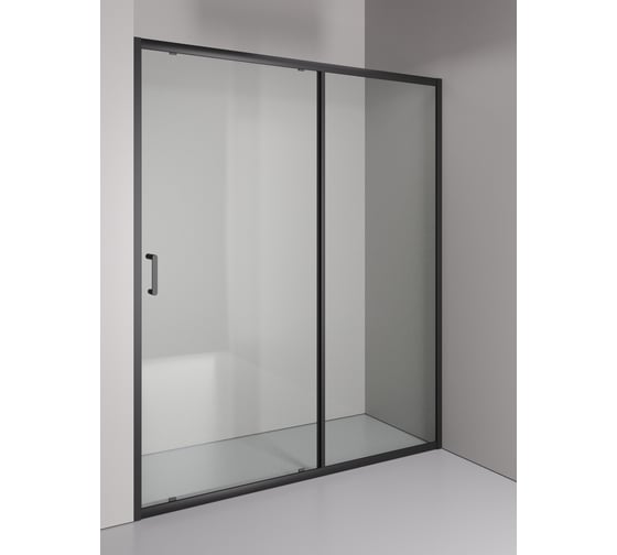 Изображение товара Душевое ограждение ORANGE E02-160TB в нишу с раздвижной дверкой, матовый черный X458514822