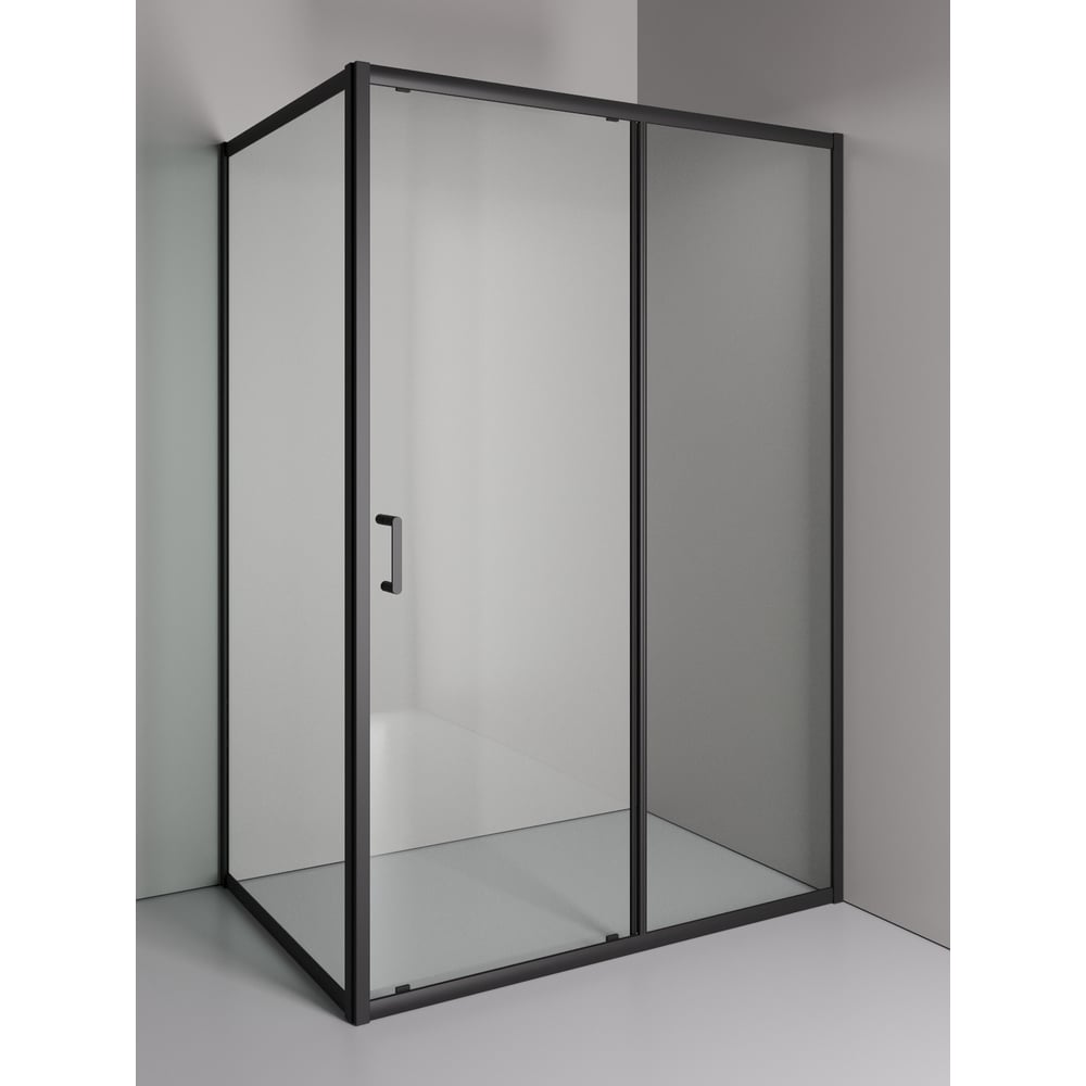 Изображение товара Душевой уголок ORANGE E23-13090TB раздвижной матовый черный без поддона