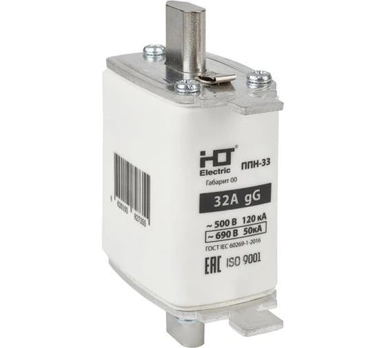 Изображение товара Плавкая вставка предохранителя HLT ППН-33, габарит 00, 160/32А, 3 штуки в упаковке 091-01-023