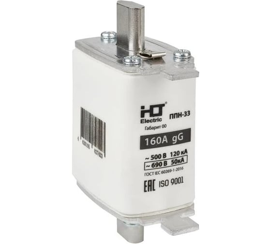 Изображение товара Плавкая вставка предохранителя HLT ППН-33, габарит 00, 160А, 3 штуки в упаковке 091-01-030
