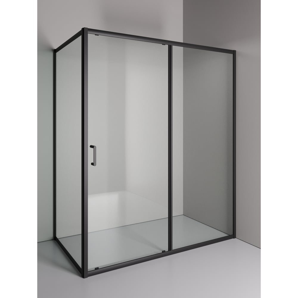 Изображение товара Душевой уголок ORANGE E23-16090TB без поддона раздвижная дверь матовый черный