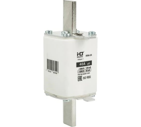 Изображение товара Плавкая вставка предохранителя HLT ППН-35, габарит 1, 250/40А, 3 штуки в упаковке 091-01-042