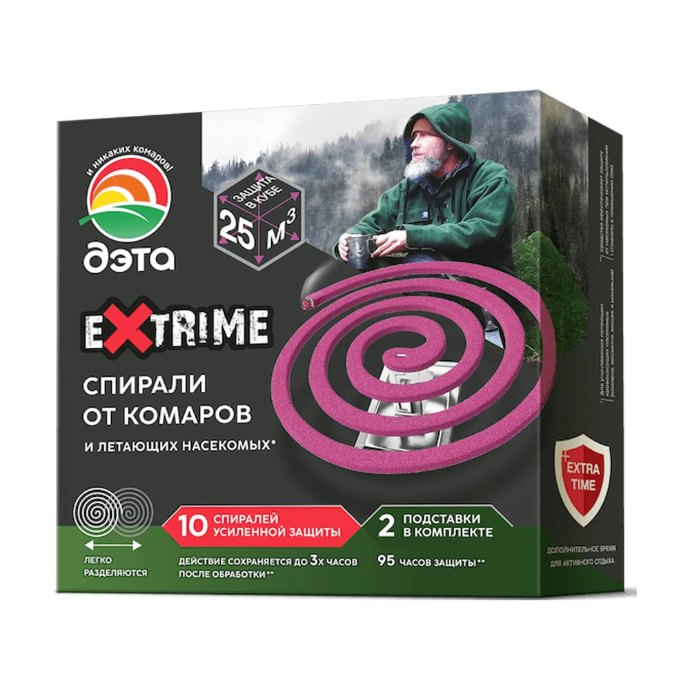 Изображение товара Спираль от комаров ДЭТА EXTRIME 10 шт. инсектицидное средство