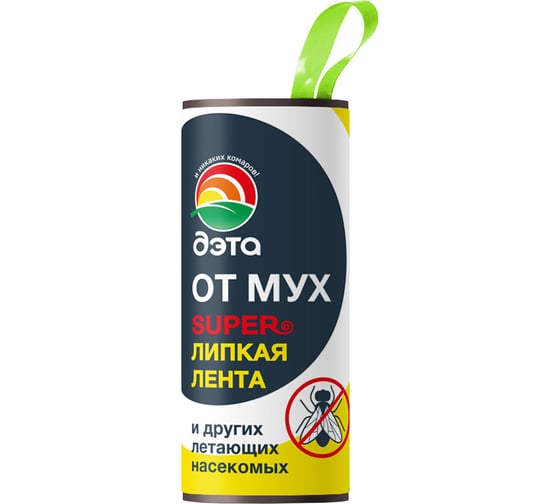 Изображение товара Лента липкая от мух ДЭТА Мухолов, средство инсектицидное, 1 шт. / 100 шт. кор 66700483