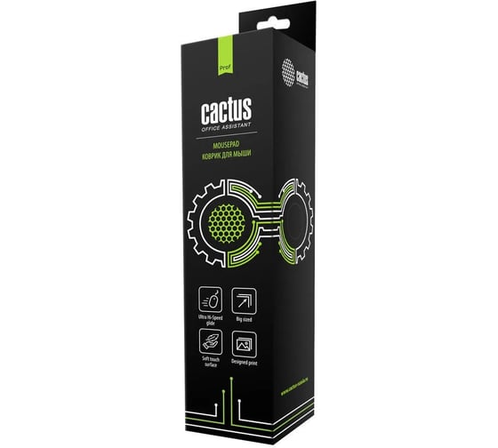 Изображение товара Коврик для мыши Cactus Black черный 400x300x3 мм CS-MPC-PRO01XL 2064785
