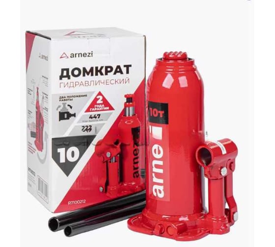 Изображение товара Домкрат гидравлический бутылочный Arnezi 10т 222-447мм R7100212