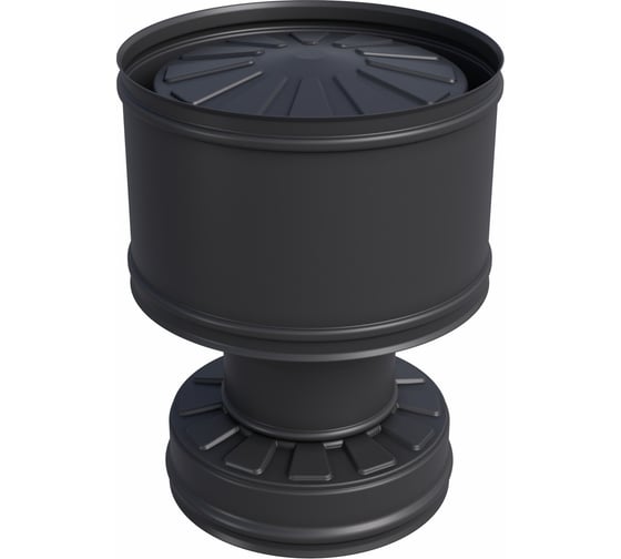 Изображение товара Оголовок с дефлектором МЕТАЛЛИК И КО 210х150; Оц 0.50 AISI 430 0.50 (КОНДЕНСАТ) (RAL 9005) терм.о О0000103774