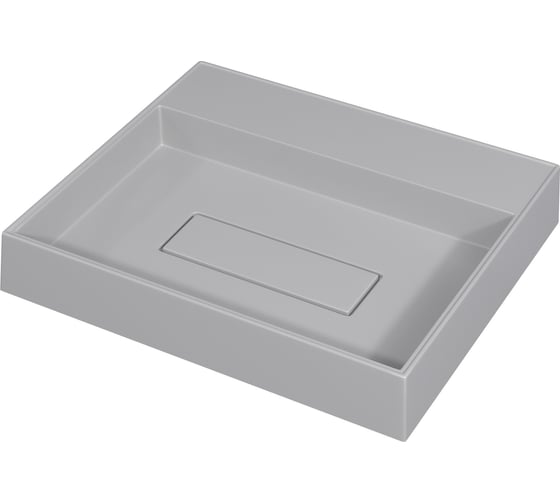 Изображение товара Раковина для ванной накладная кварцевая uperwood Tanos Quartz_50 см, прямоугольная, с декоративной накладкой, без отверстия для смесителя, жасмин RTanosQuartz50J