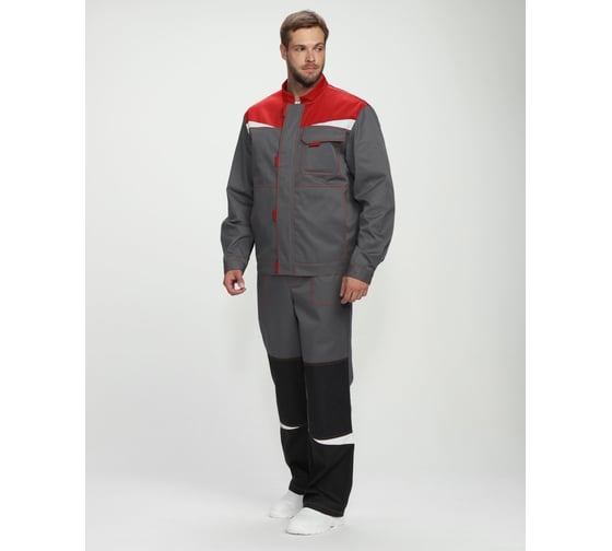 Изображение товара Костюм ФАКЕЛ Строй-1 CH МВО (тк.Смесовая,280) брюки, т.серый/красный/черный 87489285.006