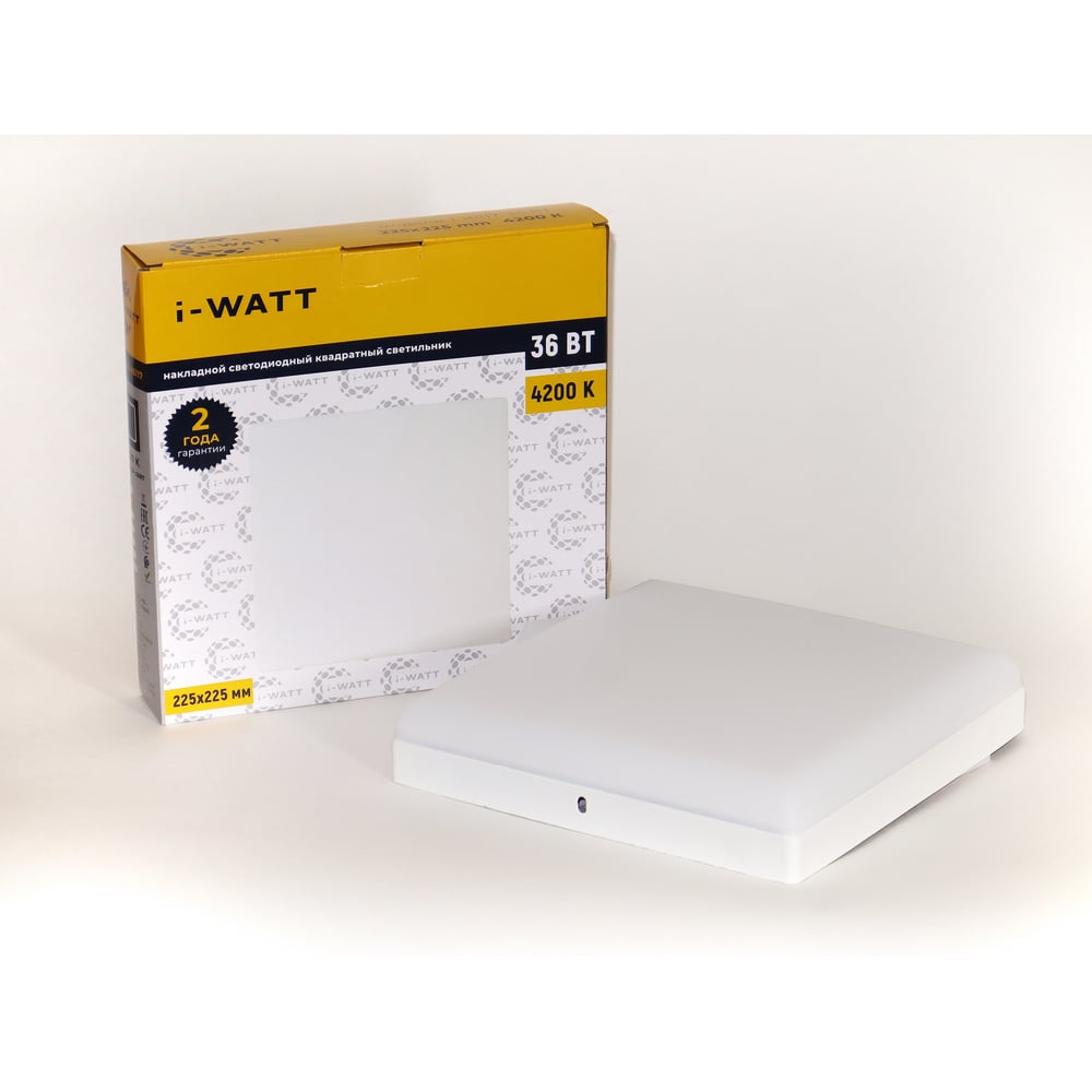 Изображение товара Светильник накладной I-WATT LED 36Вт 4200К 3600Лм квадратный