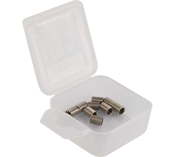 Изображение товара Набор вставок резьбовых WIEDERKRAFT для левой резьбы M5x0.8, 2,5d, 10 предметов WDK-INL05082