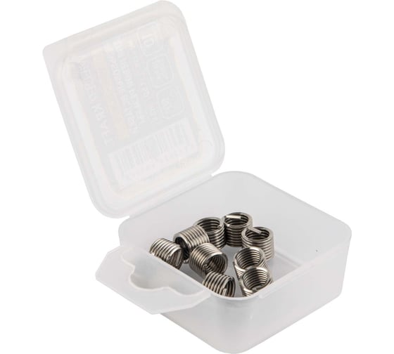 Изображение товара Набор вставок резьбовых WIEDERKRAFT для левой резьбы M8x1.25, 1,5d, 10 предметов WDK-INL8125