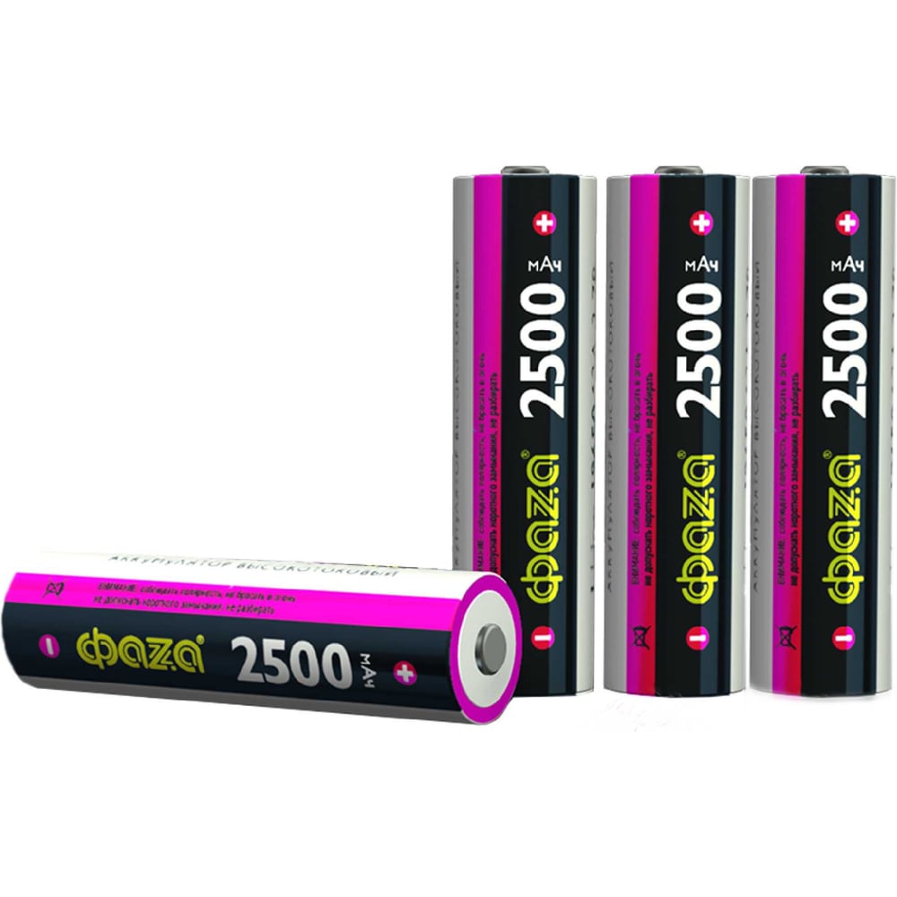 Изображение товара Li-Ion аккумулятор 18650 2500мАч 12A без платы с защитой 4 шт