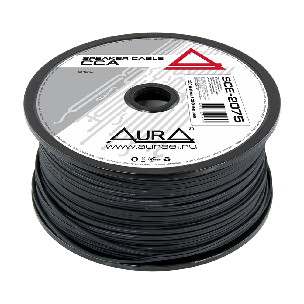 Изображение товара Кабель акустический AURA SCE-2075MKII черный 0.75мм2 200м