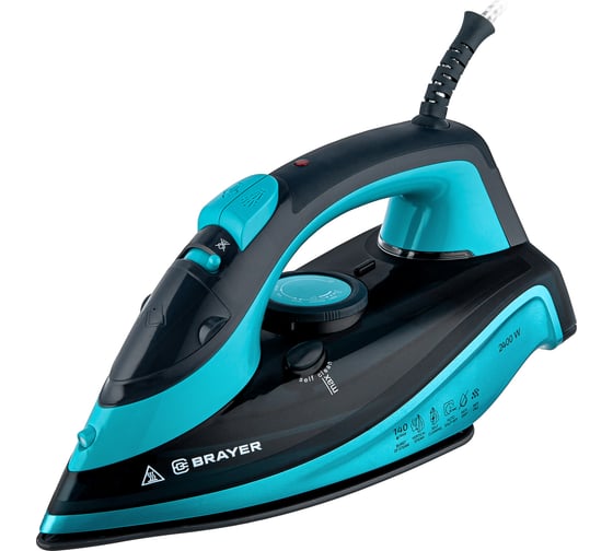 Изображение товара Паровой утюг BRAYER 4019BR 2400 Вт, керамическое покрытие, пар 140 г/мин, автоотключение, 320 мл, вертикальное отпаривание BR4019