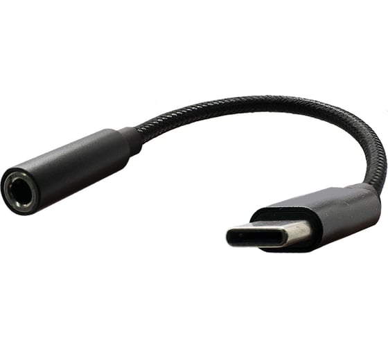 Изображение товара Адаптер OXION Type-C(M)–Jack 3.5мм (F), 12см, металические коннекторы, оплётка, черный/белый, арт. OX-ADPCM-JACK3.5BK/WH