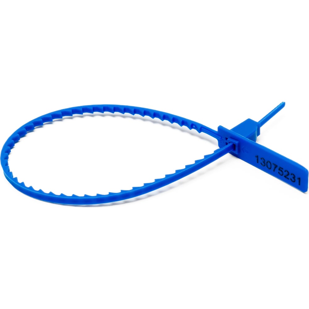 Изображение товара Пластиковая номерная пломба ООО Пломба.Ру, 210мм, синий, упаковка 10 шт