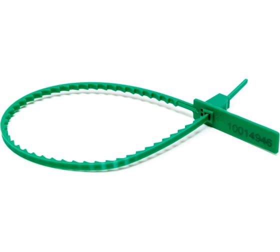 Изображение товара Пломба пластиковая номерная ООО Пломба.Ру, d 3,4 мм., L 210 мм., цвет зеленый 10 шт. кпп-1-2203 620021