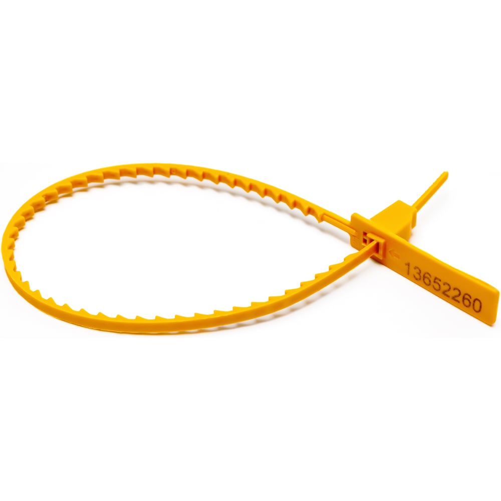 Изображение товара Пломба пластиковая номерная желтая 10 шт длина 210 мм диаметр 3,4 мм