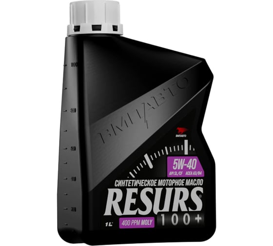 Изображение товара Моторное синтетическое масло ВМПАВТО Resurs 5w40 (A3/B4; SL/CF), канистра 1 л 9291