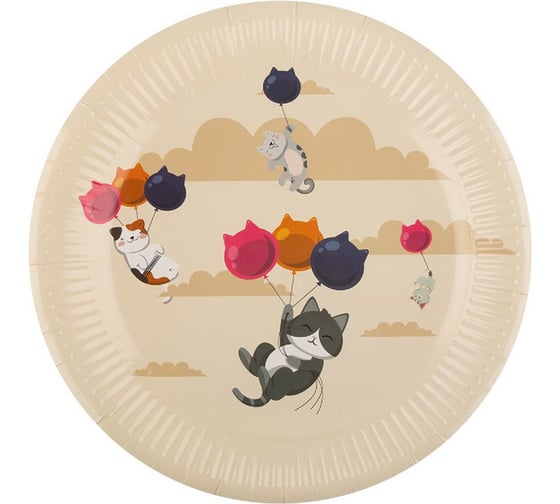 Изображение товара Набор бумажных тарелок Волшебная страна Cats 23 см, 6 шт 109342