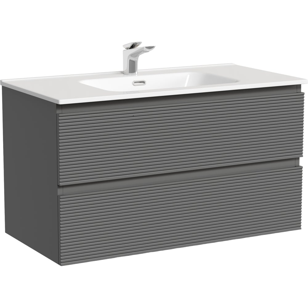 Изображение товара Тумба подвесная Sancos Folk 890x445x500, 2 ящика с доводчиками, Grey soft, FL90GS