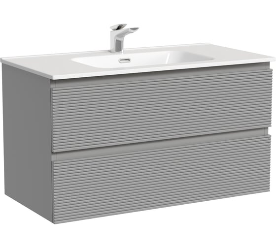 Изображение товара Тумба подвесная Sancos Folk 890x445x500, 2 ящика с доводчиками, Ergraut soft, FL90ES