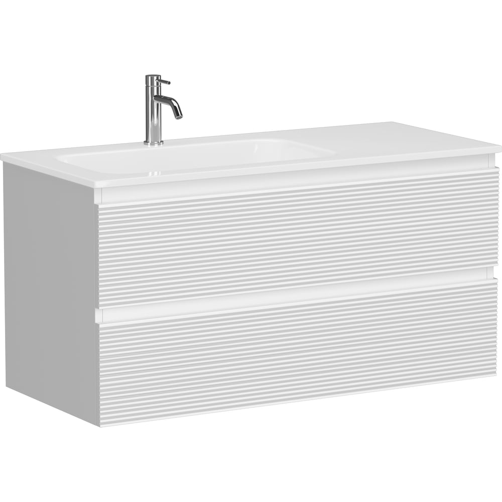 Изображение товара Подвесная тумба Sancos Folk левая 995x445x500 с двумя ящиками, Bianco