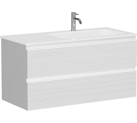 Изображение товара Тумба подвесная Sancos Folk правая 995x445x500, 2 ящика с доводчиками, Bianco, FL100RW