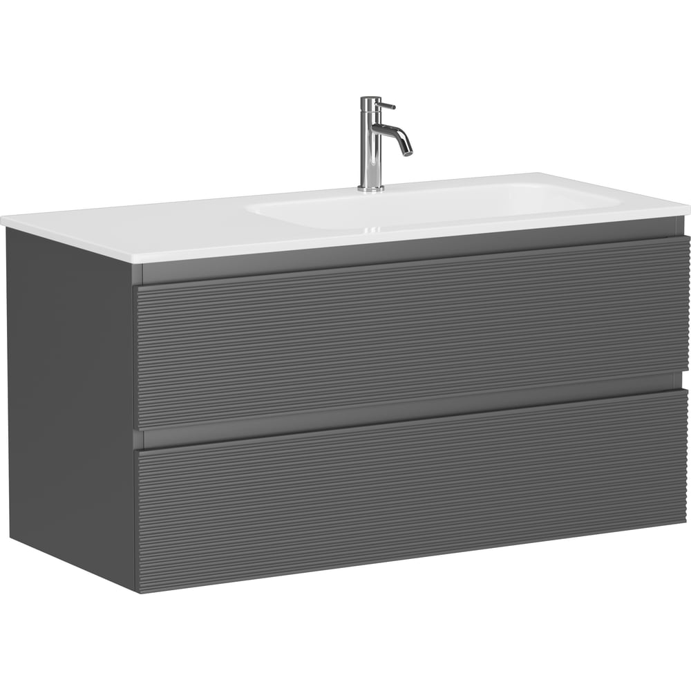 Изображение товара Тумба подвесная Sancos Folk правая 995x445x500, 2 ящика с доводчиками, Grey soft, FL100RGS