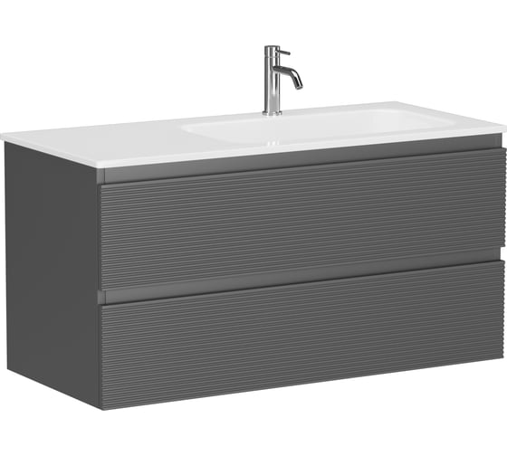 Изображение товара Тумба подвесная Sancos Folk правая 995x445x500, 2 ящика с доводчиками, Grey soft, FL100RGS