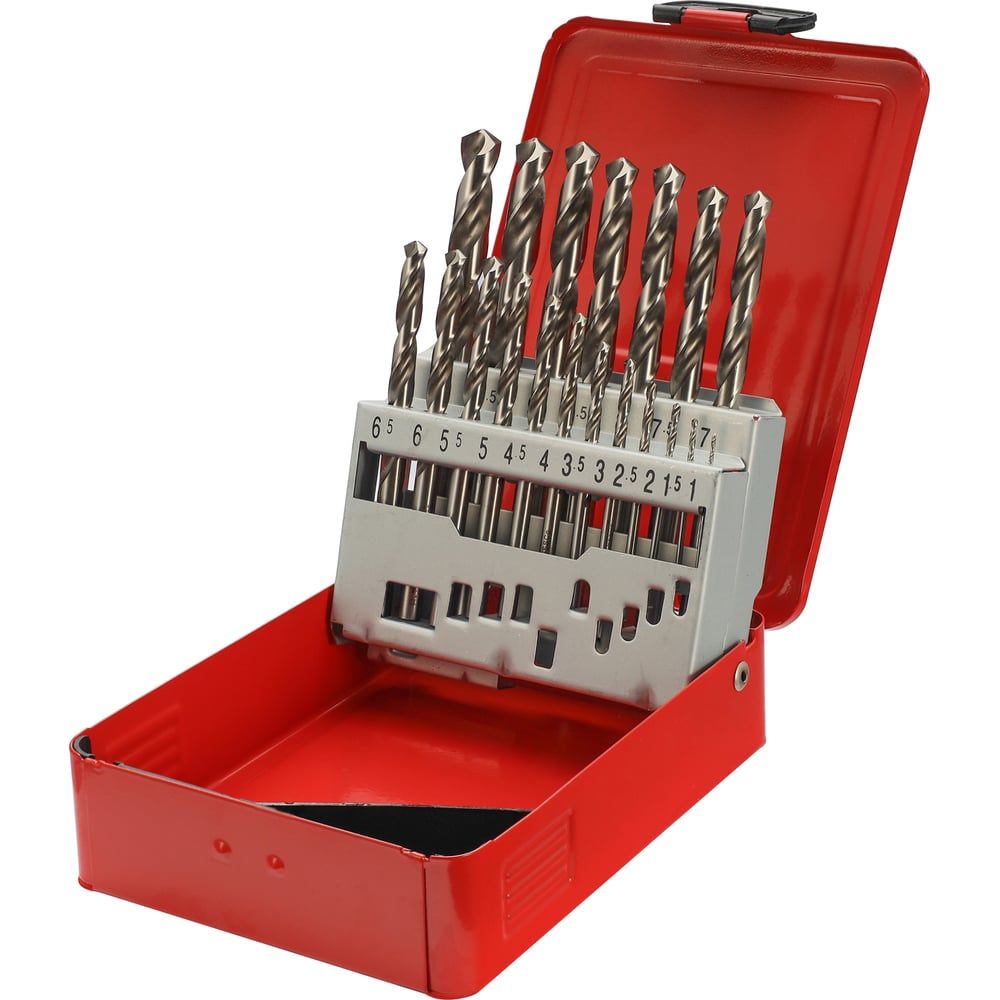 Изображение товара Набор сверл по металлу H-Tools серия Pro 1-10 мм 19 шт металлический бокс