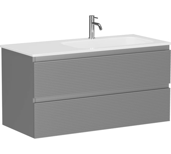 Изображение товара Тумба подвесная Sancos Folk правая 995x445x500, 2 ящика с доводчиками, Ergraut soft, FL100RES