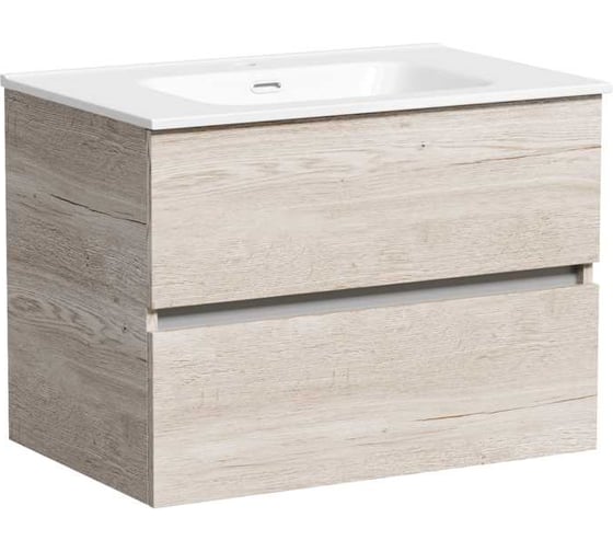 Изображение товара Тумба подвесная Sancos Urban 690x450x550, 2 ящика с доводчиками, дуб галифакс натуральный UR70EG