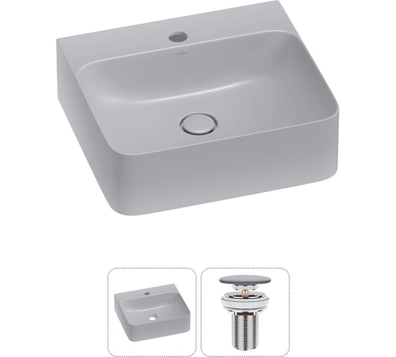 Изображение товара Подвесная или накладная раковина для ванной комнаты Wellsee Clermont в наборе 2 в 1 302608000