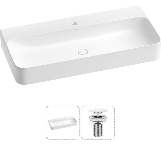 Изображение товара Подвесная или накладная раковина для ванной комнаты Wellsee Clermont в наборе 2 в 1 302615000