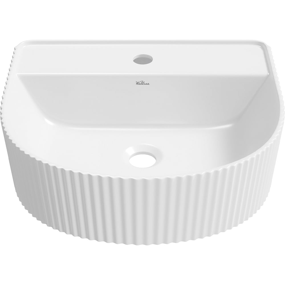 Изображение товара Накладная подводная раковина для ванной Wellsee Festive Fox 40 см полукруглая глянец