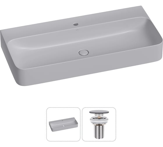Изображение товара Подвесная или накладная раковина для ванной комнаты Wellsee Clermont в наборе 2 в 1 302617000